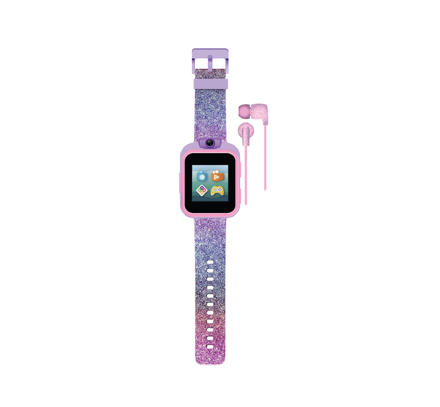 PlayZoom Kids Smartwatch & Earbuds Set: Purple/Pink Glitter