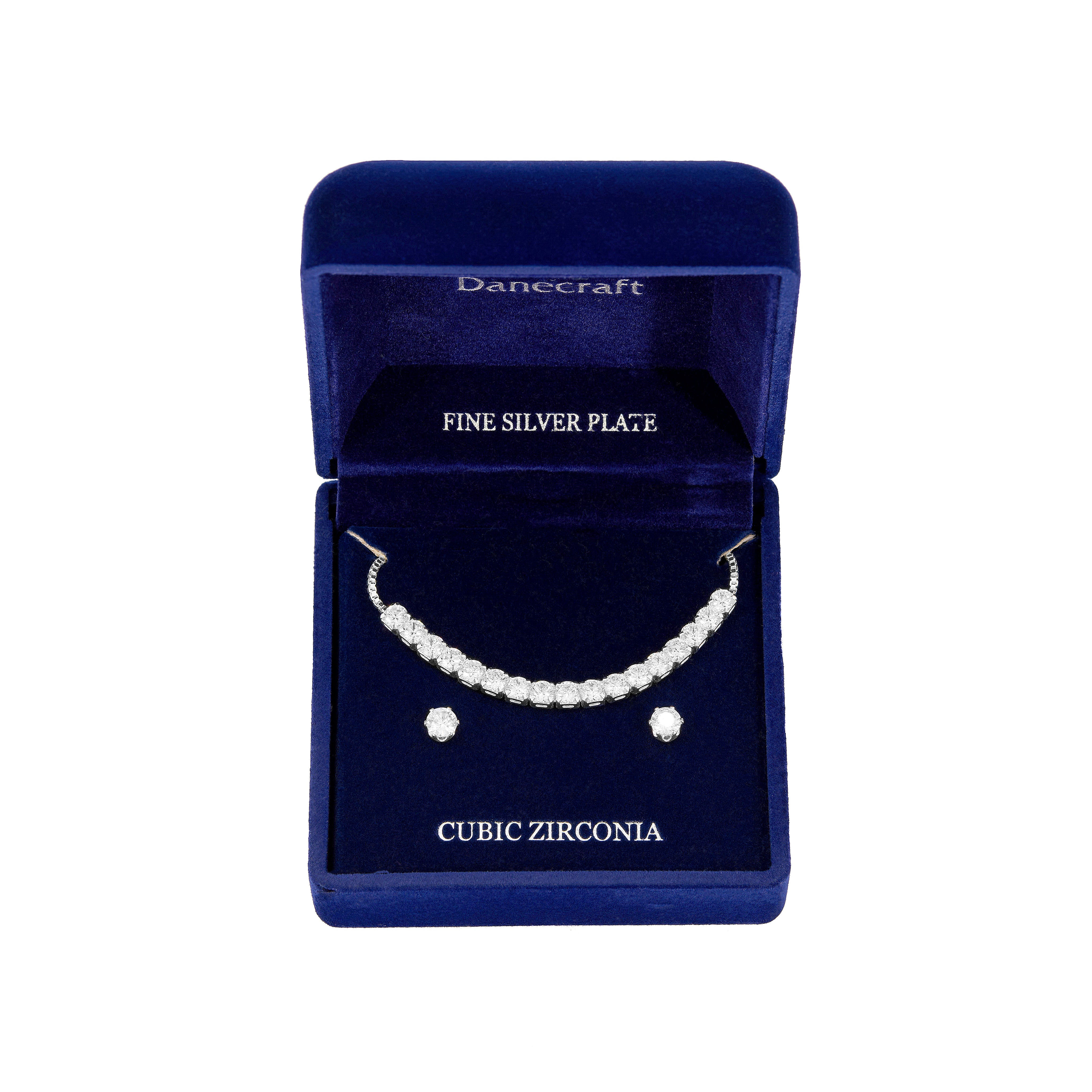 Danecraft Cubic Zirconia Tennis Bracelet & Earrings Set