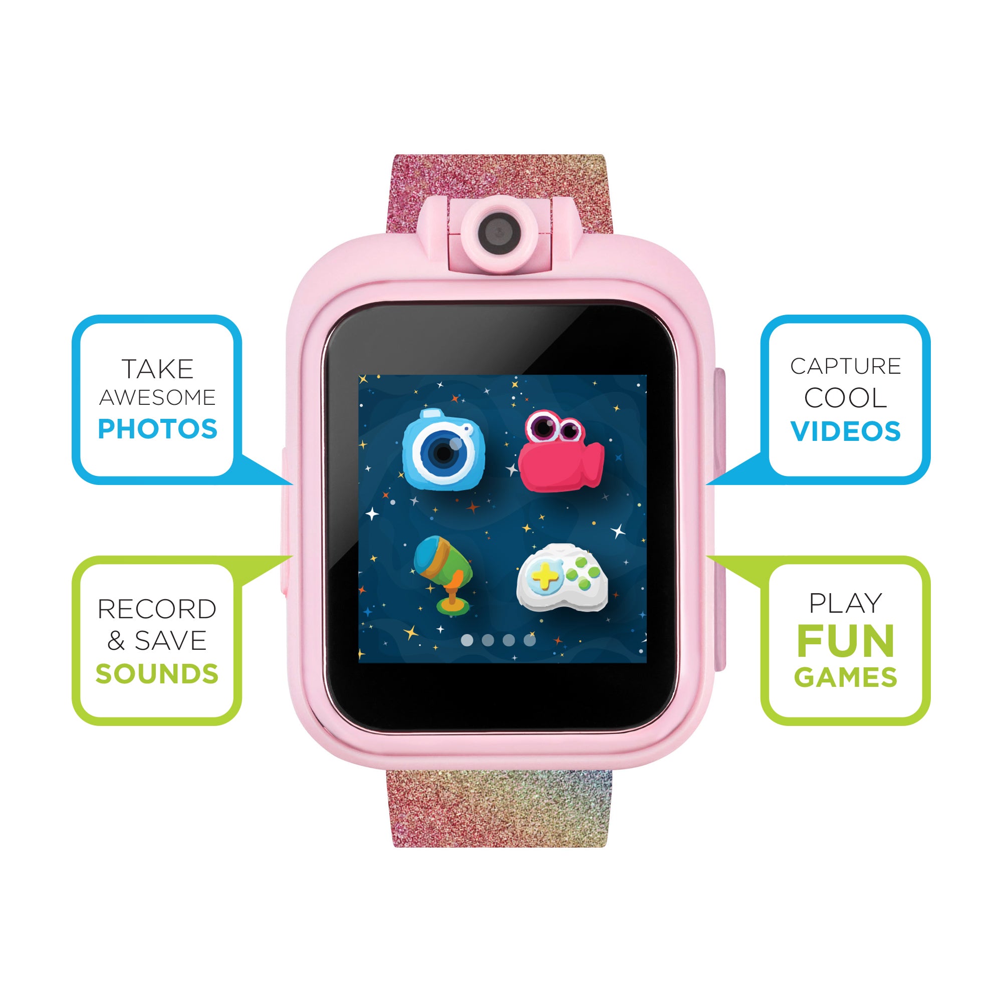 PlayZoom Smartwatch for Kids: Rainbow Glitter affordable smart watch