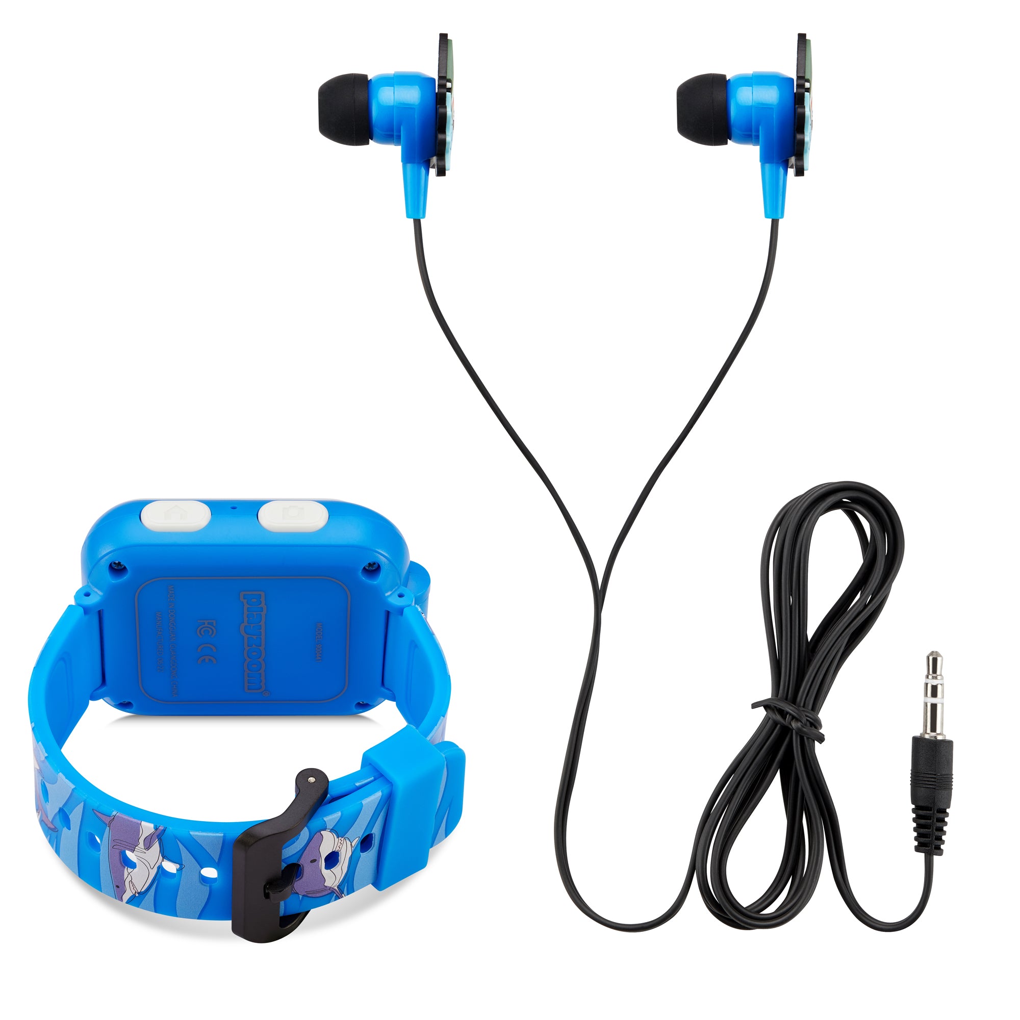 Playzoom Kids Smartwatch & Earbuds Set: Blue Shark