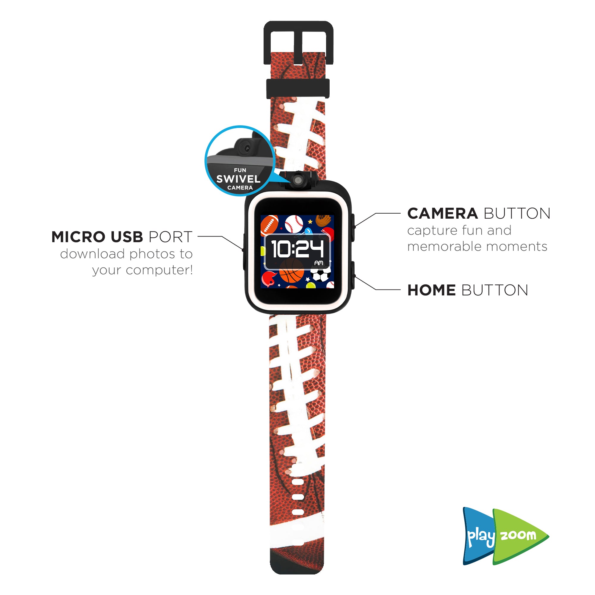 PlayZoom Smartwatch for Kids: Football Print affordable smart watch